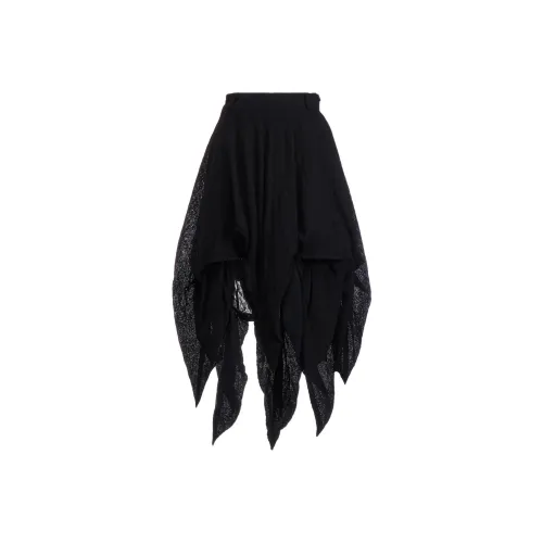 Yohji Yamamoto Черные Женские Повседневные Короткие Юбки