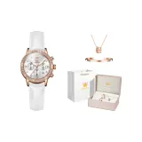 Белый Розовый Белый [С подарками Браслет и Ожерелье]