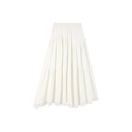 CARIEDO Повседневный Длинный Юбка Женская Белая