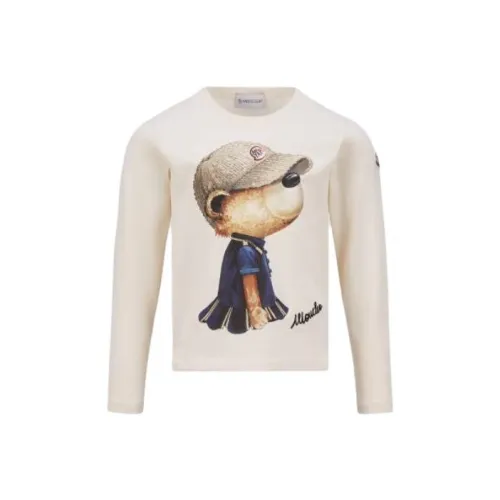 Moncler Детская одежда Тедди MOTIF Длинный рукав Т-рубашка Толстовка Детский Белый