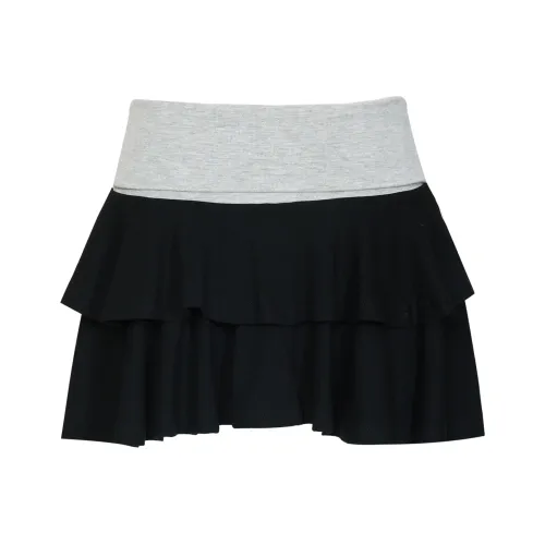 Wen Shan Повседневные короткие юбки Женские Черный