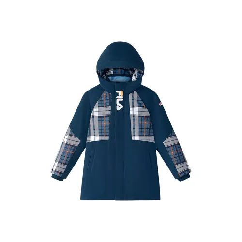 FILA KIDS x YUANTIANZHI LIANMINGKUAN Пуховик Sea Вечерний синий цвет Подростки