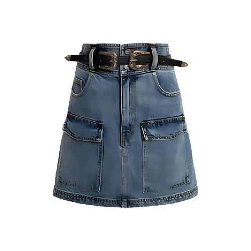 JORYAweekend Джинсовые короткие юбки Женские Синие