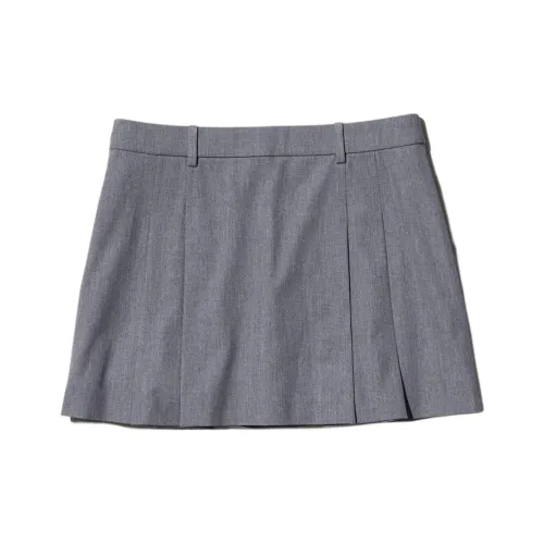 UNIQLO Повседневные короткие юбки Женские Небесно-серый
