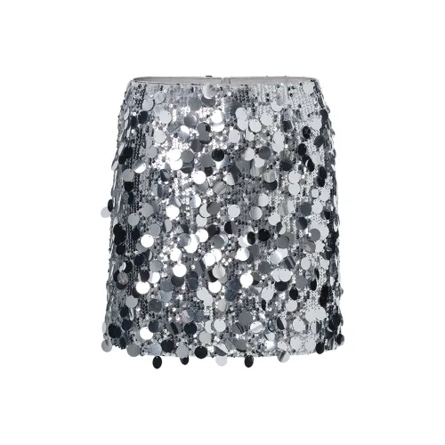 TAMMY TANGS Повседневные короткие юбки Женские Серебристые