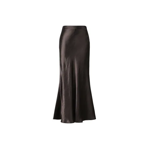 PEACEBIRD Повседневные короткие юбки Женские Коричневый