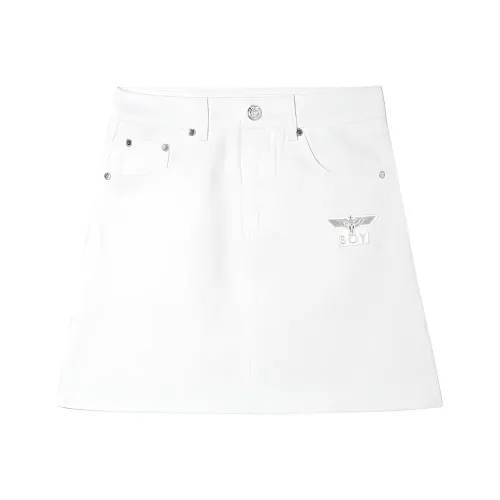 Boy London Джинсовые короткие юбки Женские Белые