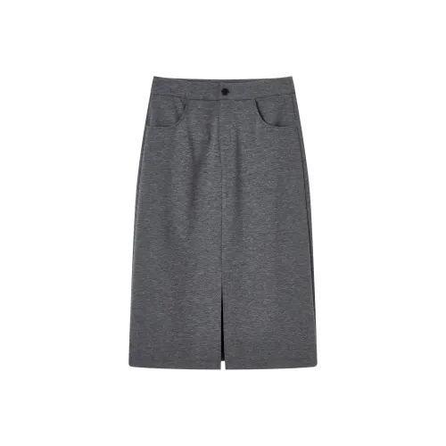 FINITY Повседневный Длинный Юбка Женские Темно-Серый