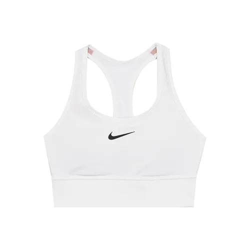 Nike Утепленный Longline Спортивный бюстгальтер Спортивное белье Женское Белое