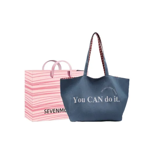 SEVENMOONS Холст Сумка-тоут Сумка через плечо Унисекс Light Синий Темно-синий