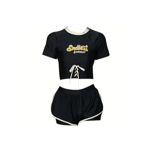 Hao Zhilang Двухкомпонентный купальник женский черный