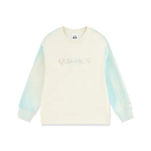 QIAODAN Толстовка Небесный Навес Белый Иней Циановый С принтом по всей поверхности Подростки