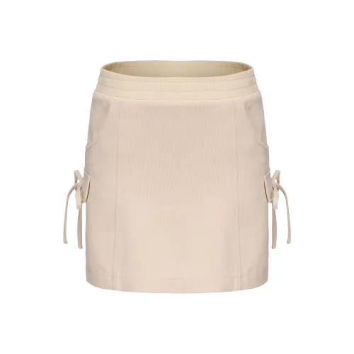 CHIWAWAMEME Повседневные короткие юбки Женские Молочно-чайный
