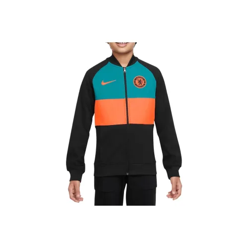 nike Куртки Пальто Big Детский Full Zip Футбол Дорожка Куртка Черный Детский
