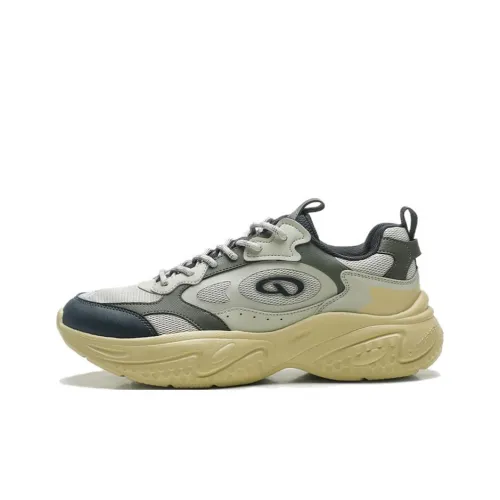 QIAODAN Противоскользящий устойчивый к истиранию низкий топ кэжуал мужской серый зеленый