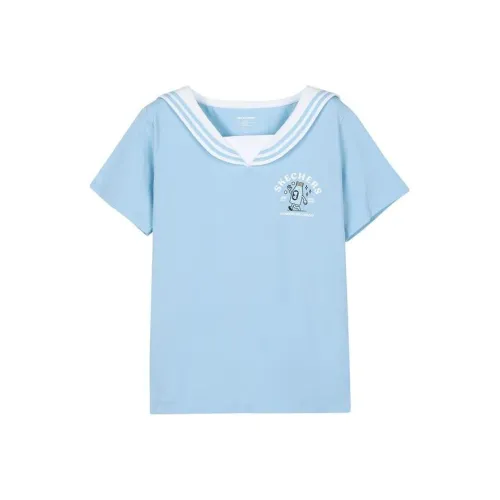 Skechers Hankou No. 2 Factory Joint Series T-рубашка Детская Светло-Небесно-Синий
