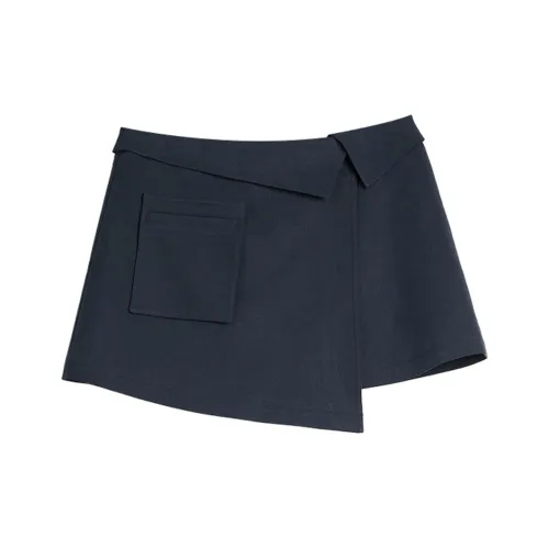 ELLE Повседневные короткие юбки женские темно-синие