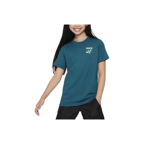 NIKE Индустриальный синий Kids T-рубашки