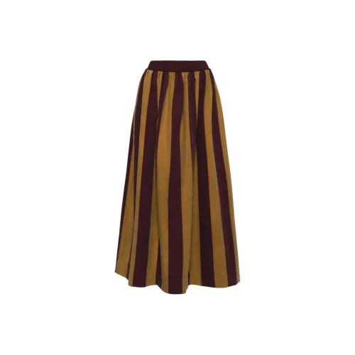 UMA WANG FW24 Повседневный Длинный Юбка Женские RUBY RED Оливково-зеленый