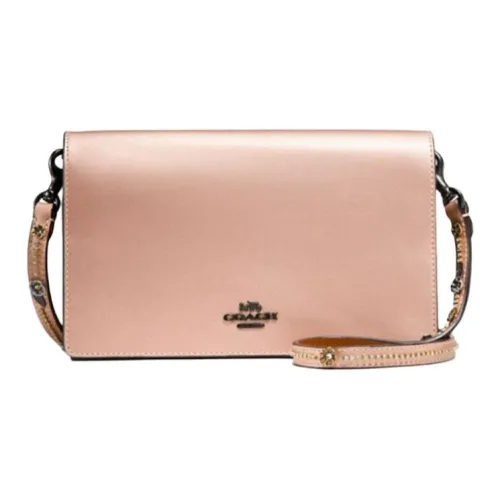 COACH Callie Кожаный клатч стандартный женский металлический розовый