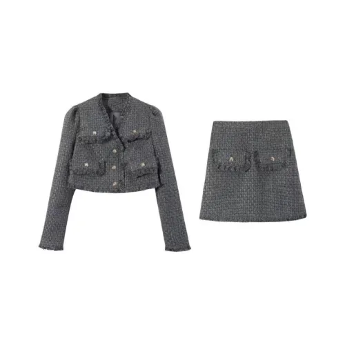 PAIN OR PLEASURE Комплект с юбкой Женские Серый