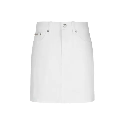 Calvin Klein Белый деним Женские Повседневные короткие юбки