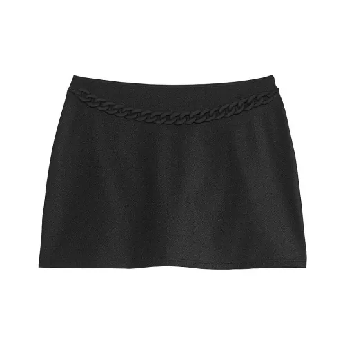 Victoria's Secret Цепочка Линк Мини COVER UP Юбка Черные Платья и Юбки для плавания Женские Черные