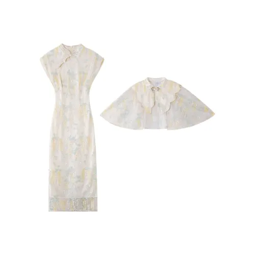 JINYE ORIENTAL Светло-желтый Женские Ципао