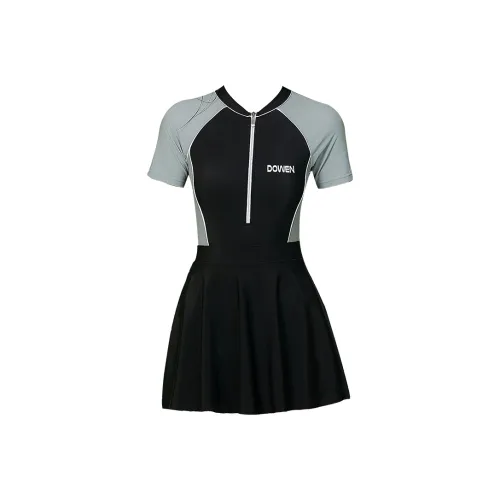 Hao Zhilang Черно-серый Женские Ван-Пис Купальники