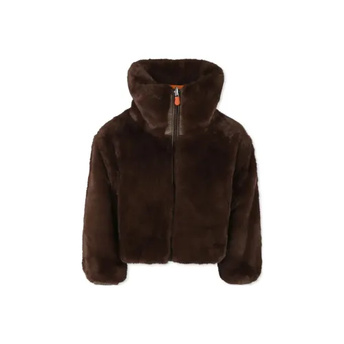 SAVE THE DUCK Детская одежда однотонная с молнией воротник-стойка длинные рукава коричневый для малышей