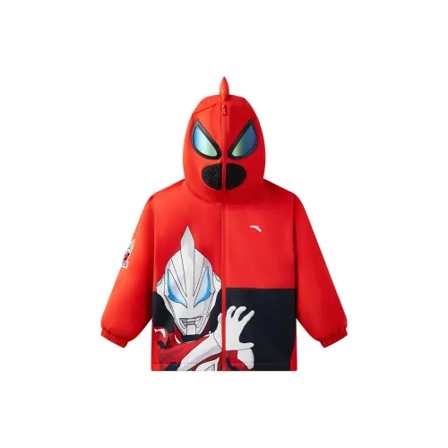 Antakids x Ultraman Совместное издание Куртки и Пальто Оранжево-красные для детей 3-7 лет