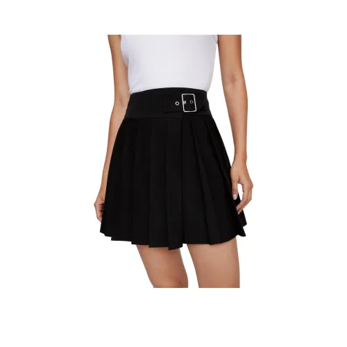 NASTY GAL Tailored Пряжка Плиссированный Мини-юбка Повседневная Короткая Юбка Женская Черная