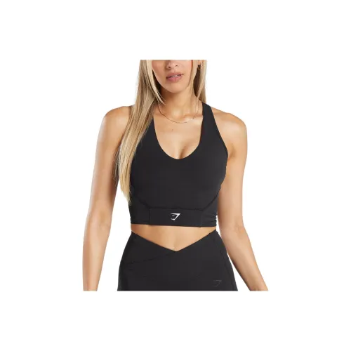 GYMSHARK Черные Женские Спортивные Майки Без Рукавов