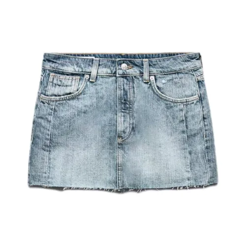 ZARA Джинсовые короткие юбки Женские Синие