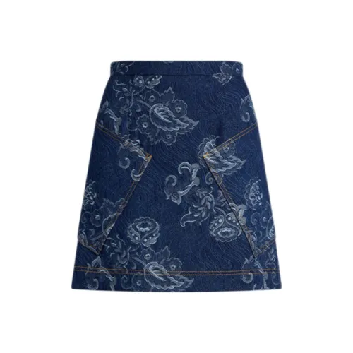 ETRO Морской синий Женские Повседневные Короткие Юбки