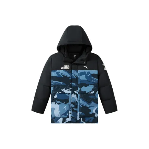 Antakids Пуховик Полночный Синий С принтом по всей поверхности