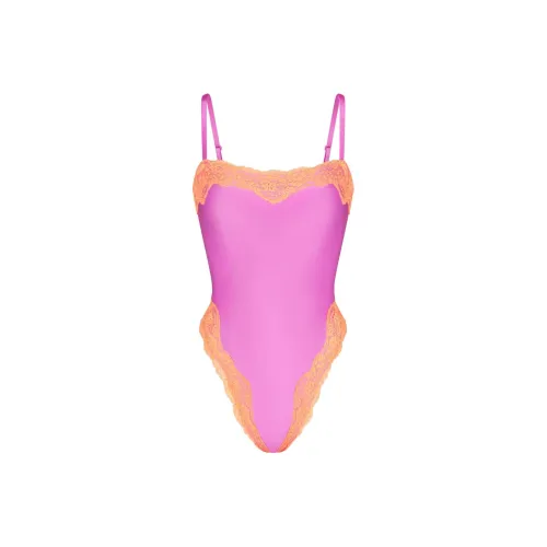 SKIMS Кружево Плавание CAMI ONE PIECE ONE PIECE Купальник Женские Неоновая орхидея Неоновая орхидея