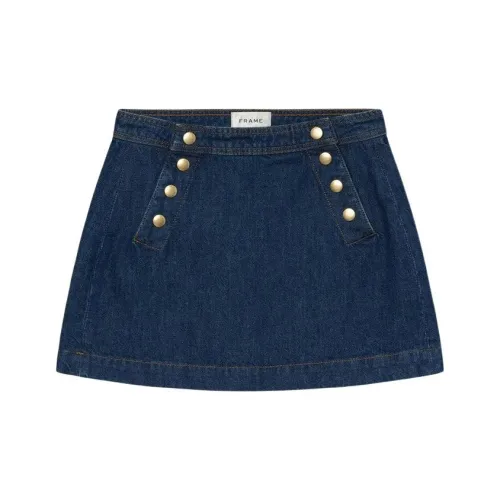 Рамка SS24 Джинсовые короткие юбки Женские Темно-синий