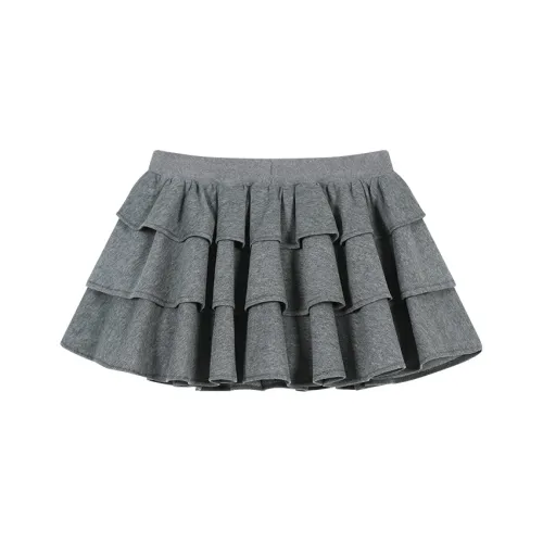 AooRaa Повседневные короткие юбки женские серые