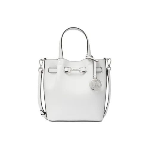 MICHAEL KORS Сумка из коровьей кожи спилок ведрообразной формы сумка на одно плечо маленькая белая