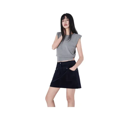 MOPROBABLY Повседневные короткие юбки женские темно-синие