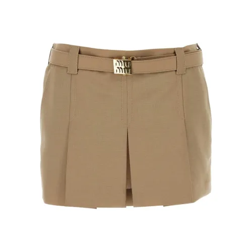 MIU MIU Повседневные короткие юбки Женские Хаки