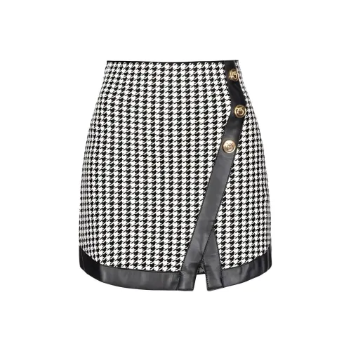 PINKO Черный/Белый Женские Повседневные Короткие Юбки