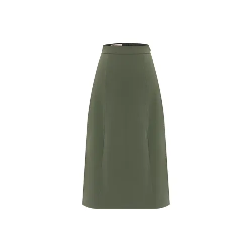 BBLLUUEE Повседневный длинный юбка женский чай зеленый