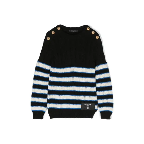 BALMAIN Трикотажная ткань Свитер Черный Детский