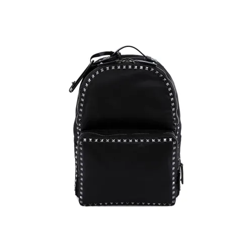 Valentino Garavani Leather Backpack Men's Black Валиентино Гаравани Кожа Рюкзак Мужской Черный