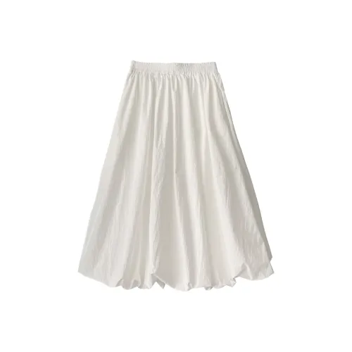 Fuccykee Повседневный Длинный Юбка Женская Белая