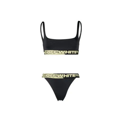 Off Белый черный Женские Двухкомпонентные Купальники