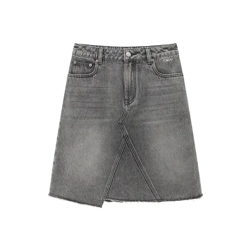 CHUU Повседневные короткие юбки женские темно-серый