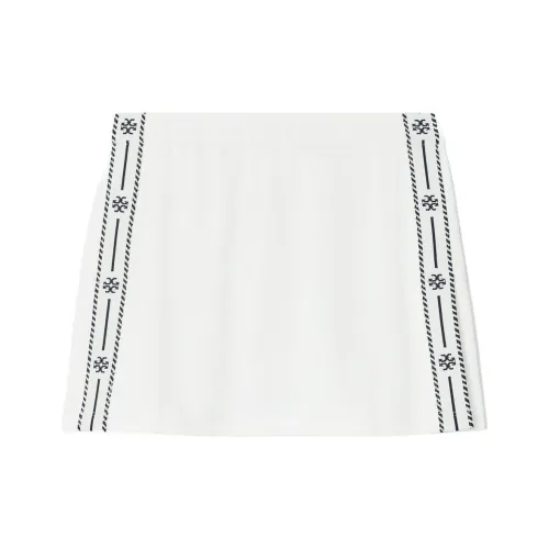 Tory Burch SS24 Повседневные короткие юбки Женские Белые